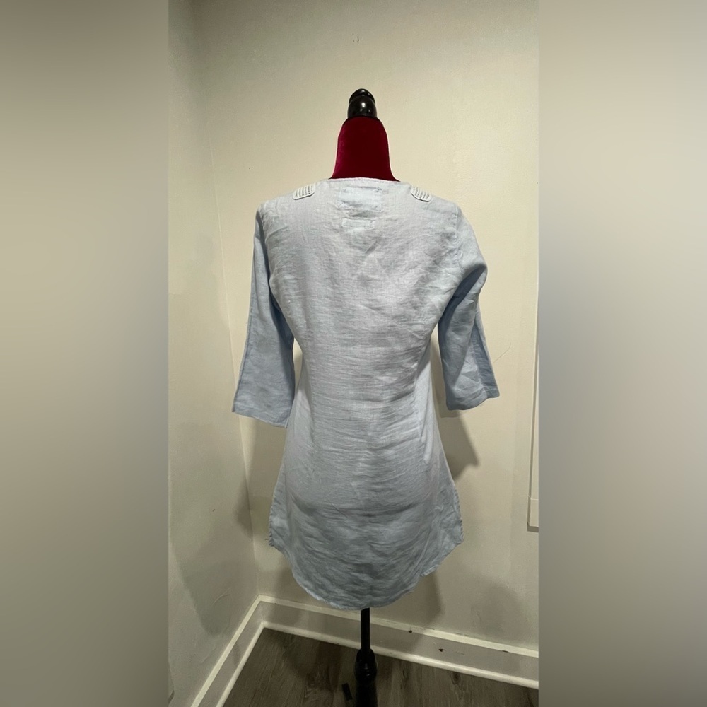 Malvin Hamburg Germany Light Blue Women's linen Dress Small - Picture 4 of 12